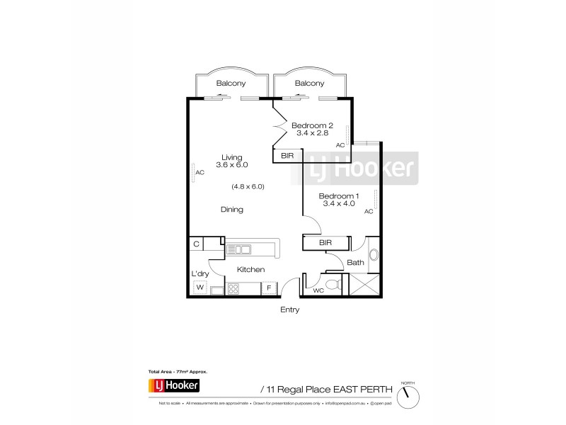 17/11 Regal Place, East Perth WA 6004 Floorplan