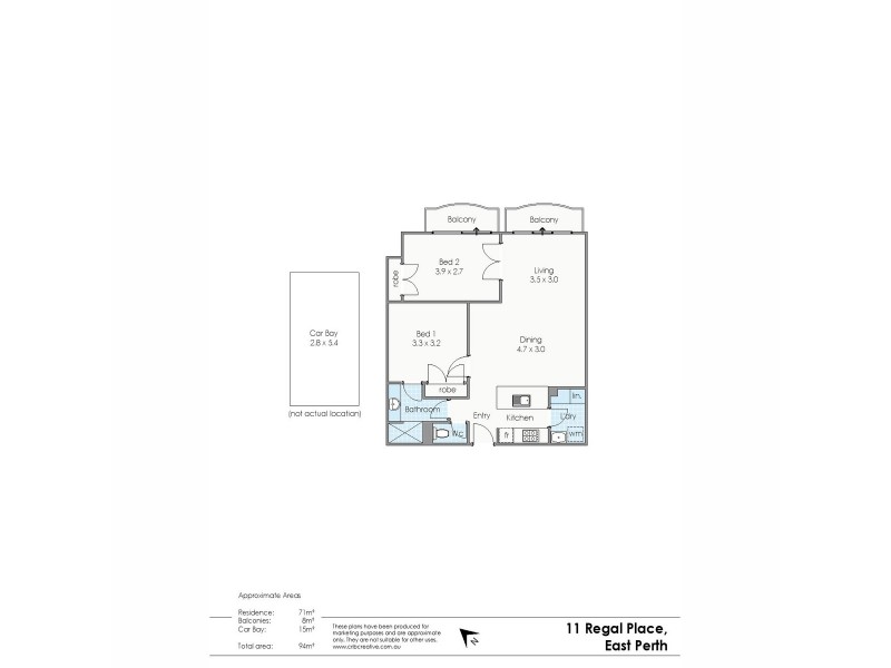 34/11 Regal Place, East Perth WA 6004 Floorplan