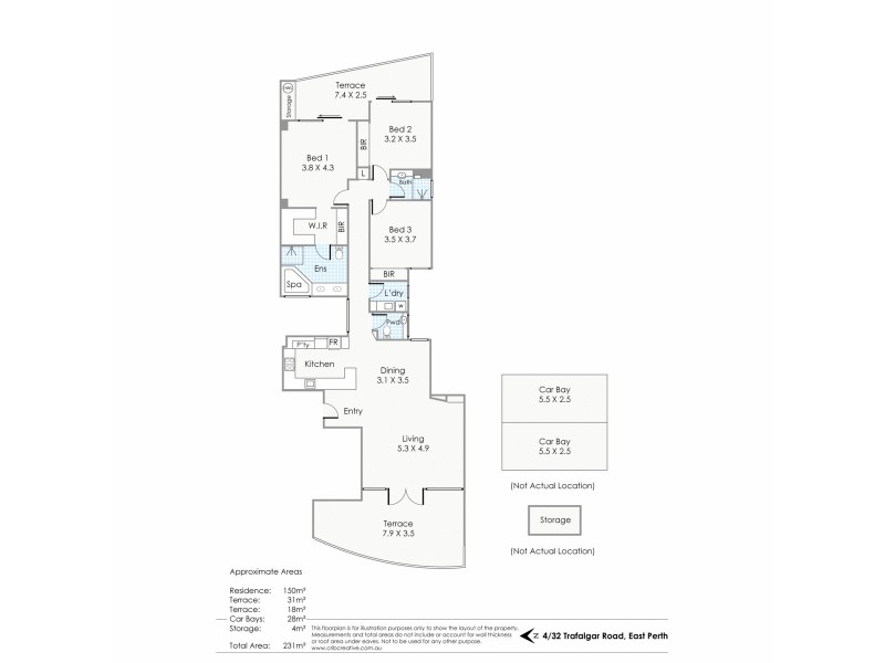 4/32 Trafalgar Road, East Perth WA 6004 Floorplan