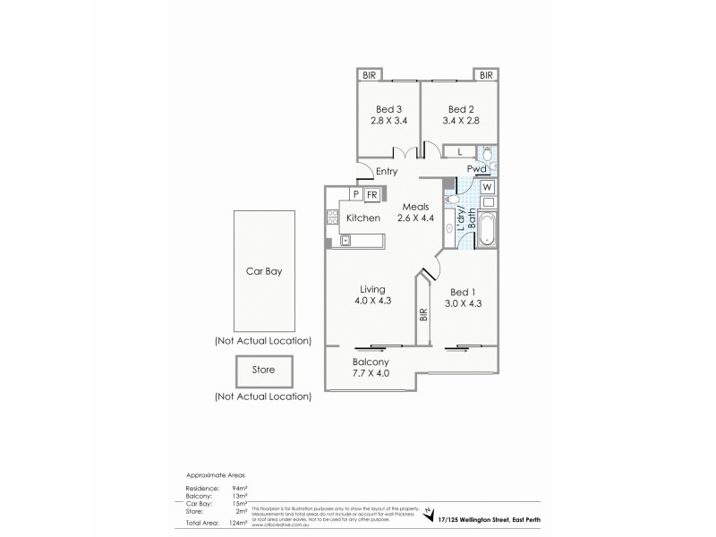 17/125 Wellington Street, East Perth WA 6004 Floorplan
