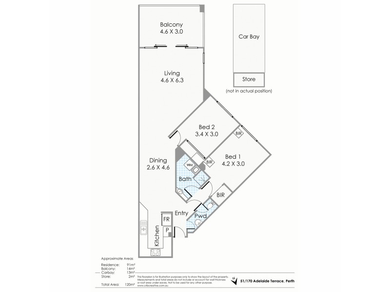 51/170 Adelaide Terrace, East Perth WA 6004 Floorplan