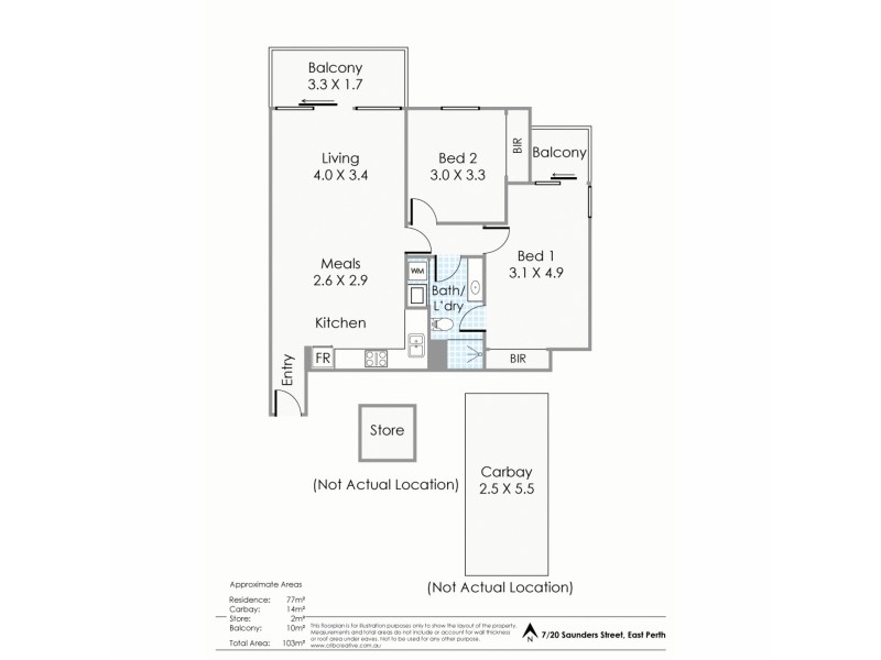 7/20 Saunders Street, East Perth WA 6004 Floorplan