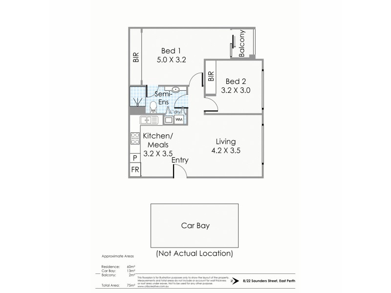 8/22 Saunders Street, East Perth WA 6004 Floorplan