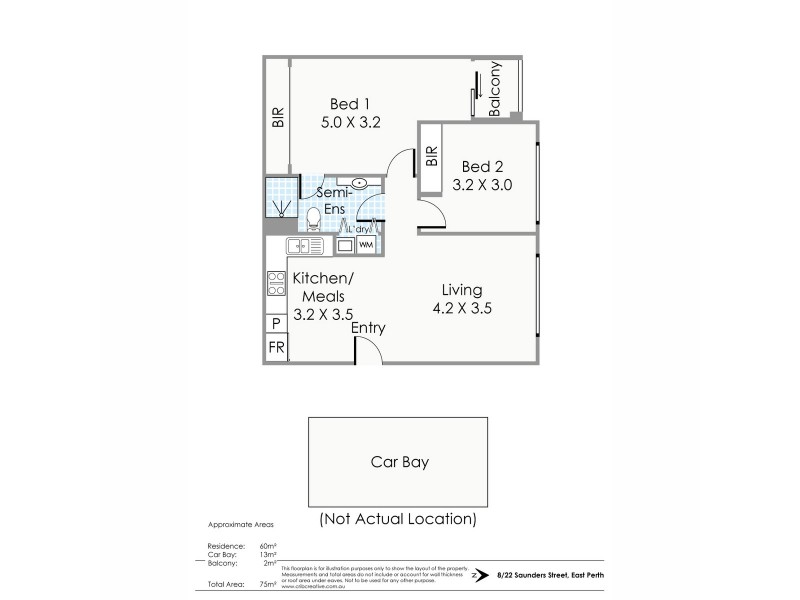 8/22 Saunders Street, East Perth WA 6004 Floorplan