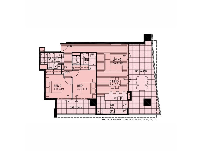 222/189 Adelaide Terrace, East Perth WA 6004 Floorplan