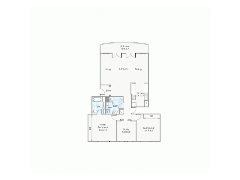 8/2 Henry Lawson Walk, East Perth WA 6004 Floorplan