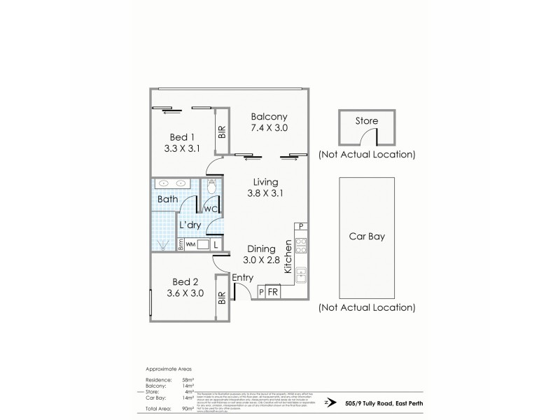 505/9 Tully Road, East Perth WA 6004 Floorplan