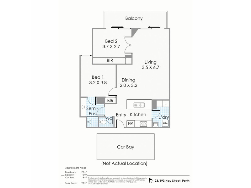 23/193 Hay Street, East Perth WA 6004 Floorplan