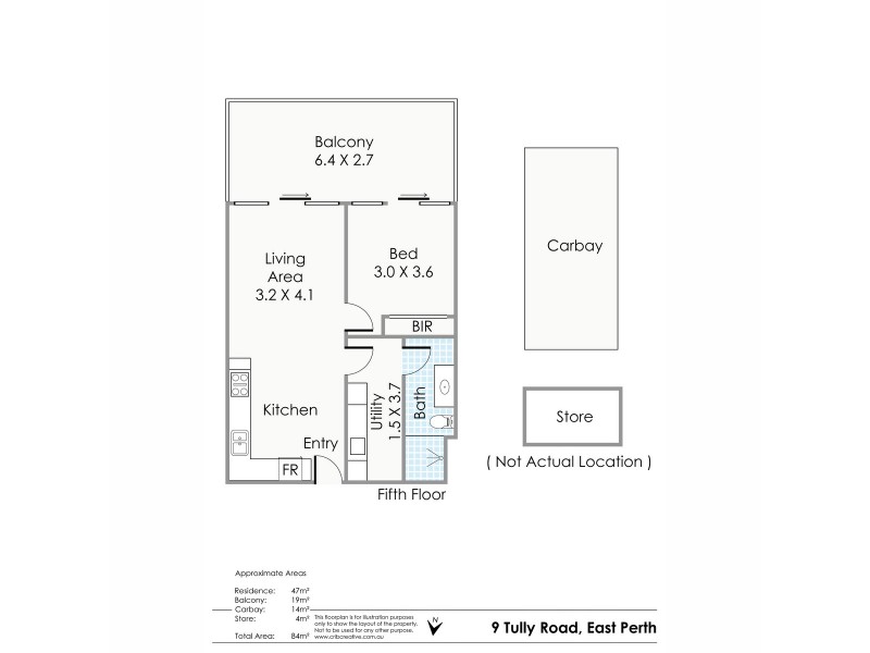 602/9 Tully Road, East Perth WA 6004 Floorplan
