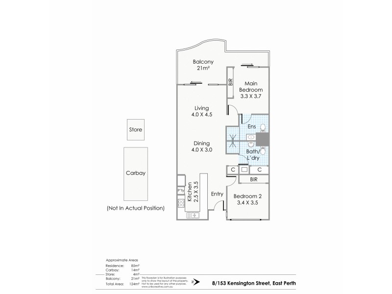 8/153 Kensington Street, East Perth WA 6004 Floorplan