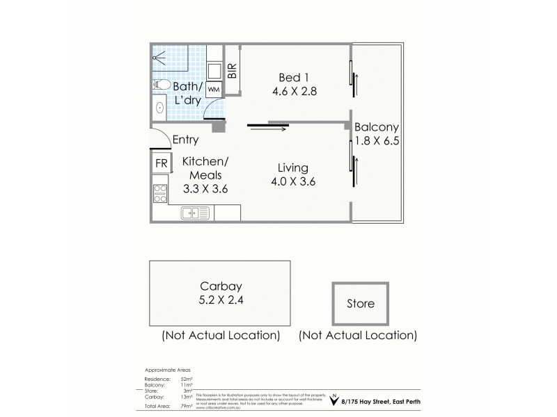 8/175 Hay Street, East Perth WA 6004 Floorplan