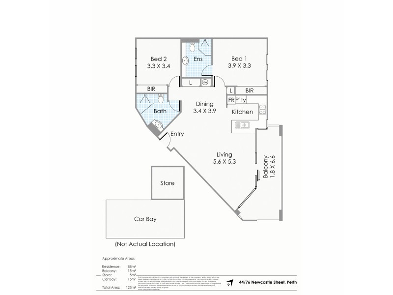 44/76 Newcastle Street, Perth WA 6000 Floorplan