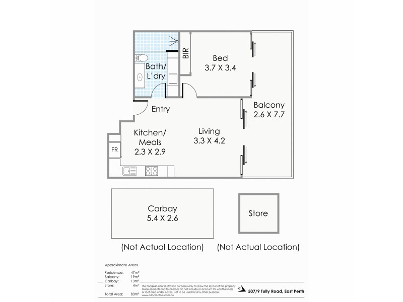 507/9 Tully Road, East Perth WA 6004 Floorplan