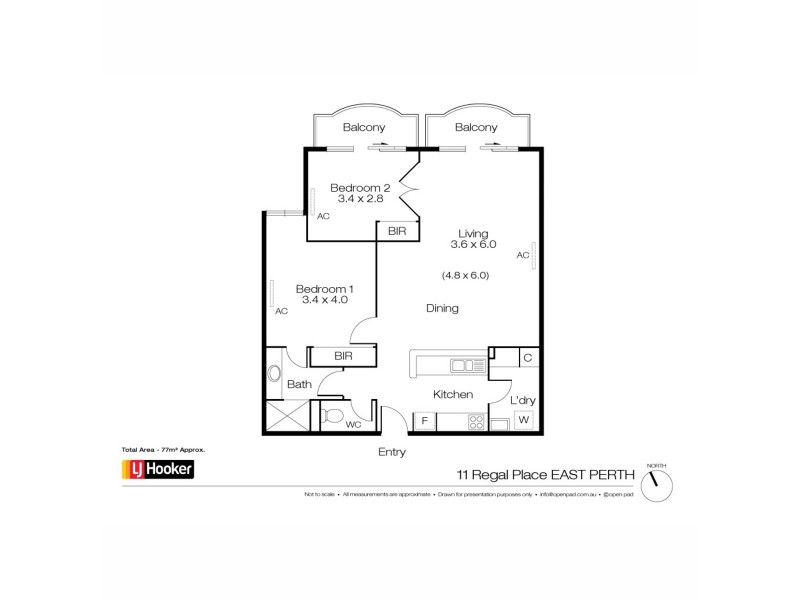 11/11 Regal Place, East Perth WA 6004 Floorplan