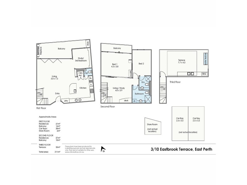 3/10 Eastbrook Terrace, East Perth WA 6004 Floorplan