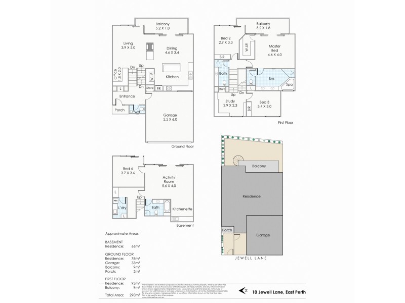 10 Jewell Lane, East Perth WA 6004 Floorplan