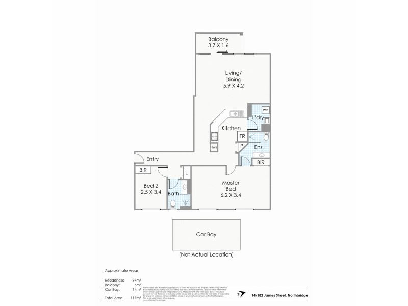 14/182 James Street, Northbridge WA 6003 Floorplan