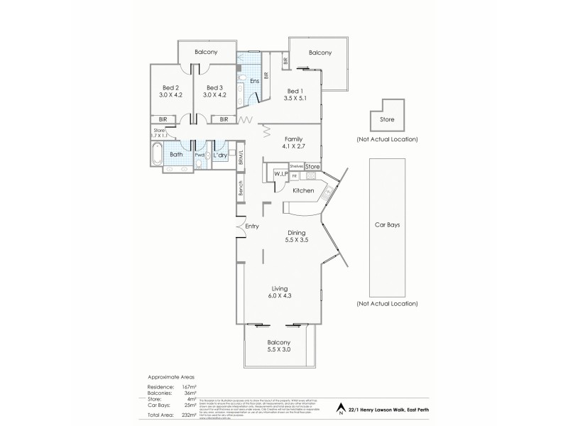 22/1 Henry Lawson Walk, East Perth WA 6004 Floorplan