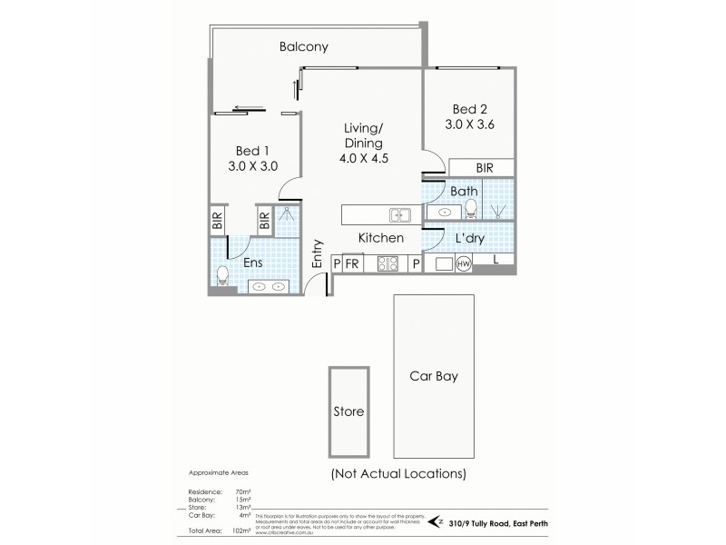 310/9 Tully Road, East Perth WA 6004 Floorplan