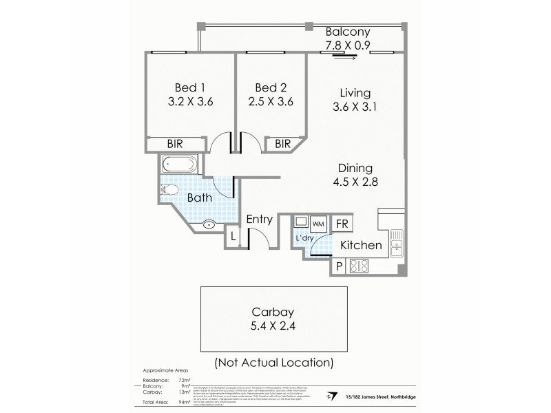 15/182 James Street, Northbridge WA 6003 Floorplan
