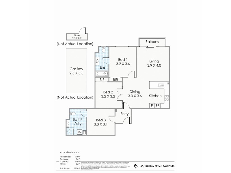65/190 Hay Street, East Perth WA 6004 Floorplan