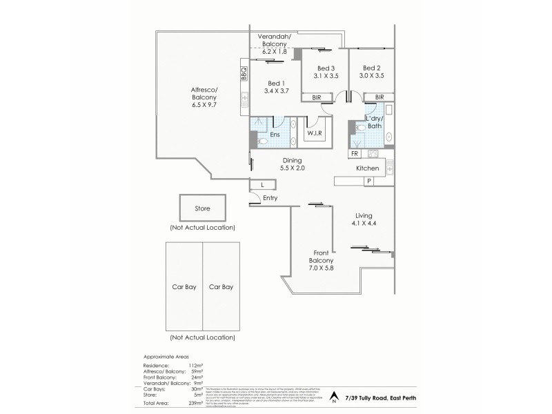 7/39 Tully Road, East Perth WA 6004 Floorplan