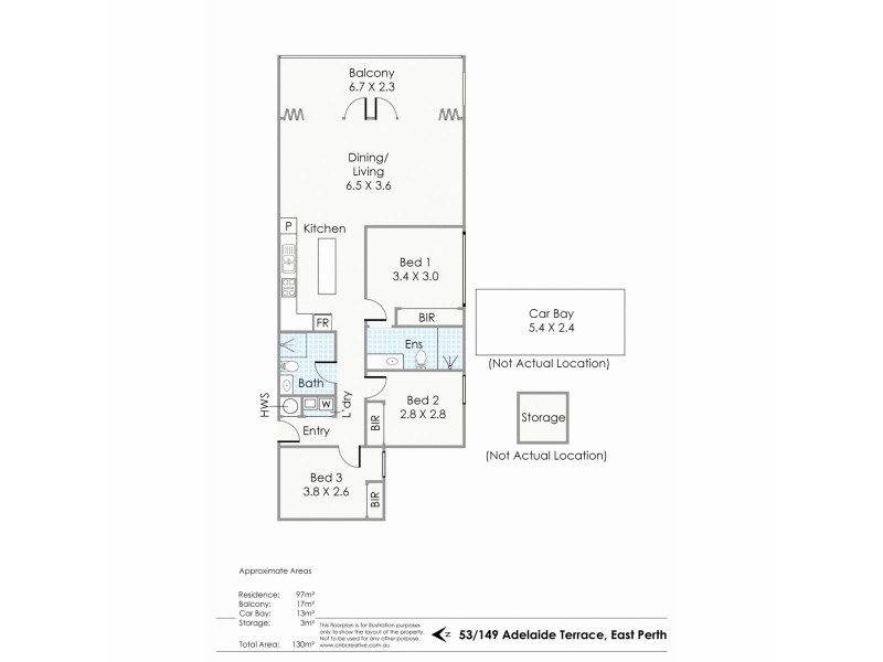 53/149-151 Adelaide Terrace, East Perth WA 6004 Floorplan