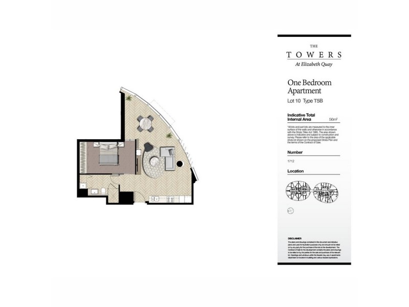 1412/11 Barrack Square, Perth WA 6000 Floorplan