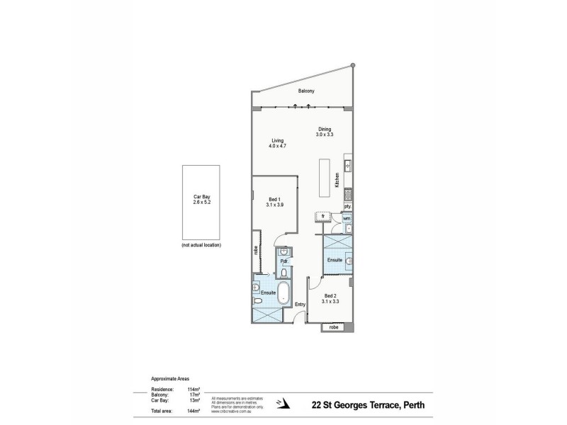 46/22 St Georges Terrace, Perth WA 6000 Floorplan