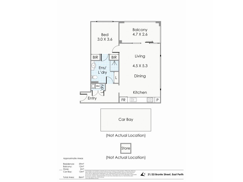 21/33 Bronte Street, East Perth WA 6004 Floorplan
