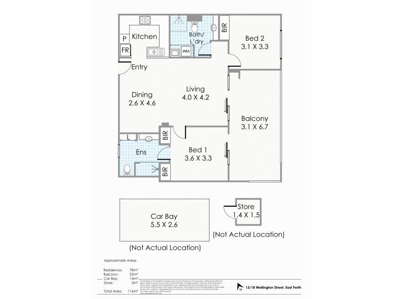 13/18 Wellington Street, East Perth WA 6004 Floorplan