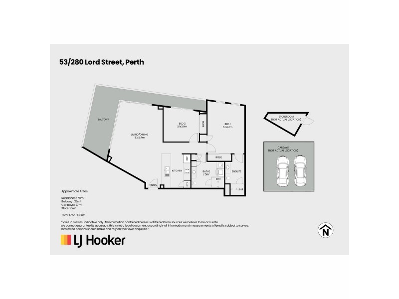 53/280 Lord Street, Perth WA 6000 Floorplan