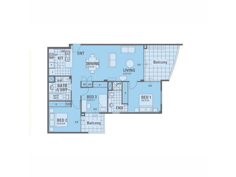 14/128 Adelaide Terrace, East Perth WA 6004 Floorplan