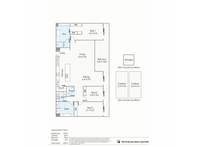 902/35 Bronte Street, East Perth WA 6004 Floorplan
