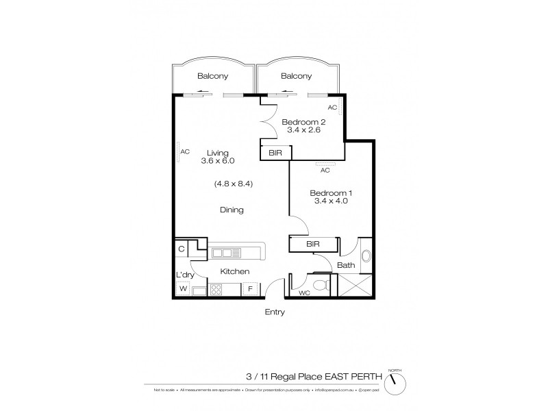 3/11 Regal Place, East Perth WA 6004 Floorplan