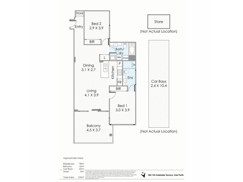 185/143 Adelaide Terrace, East Perth WA 6004 Floorplan