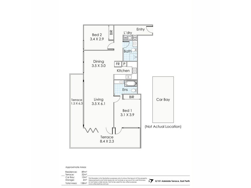 8/149-151 Adelaide Terrace, East Perth WA 6004 Floorplan