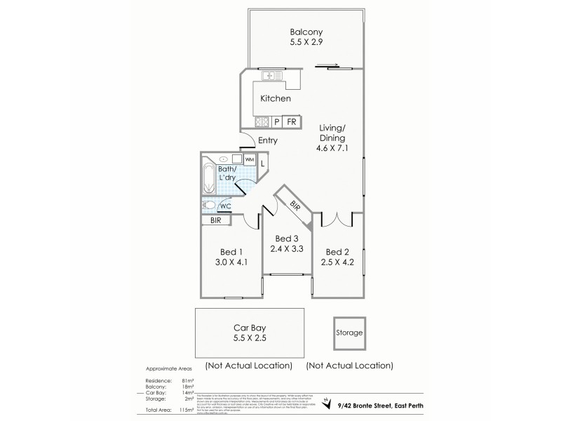 9/42-44 Bronte Street, East Perth WA 6004 Floorplan