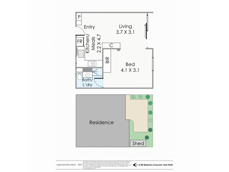4/38-42 Waterloo Crescent, East Perth WA 6004 Floorplan