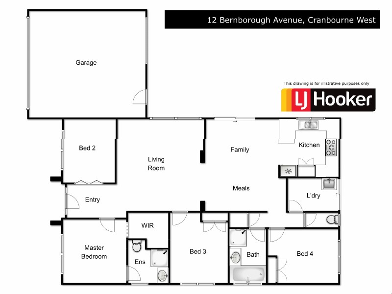 12 Bernborough Avenue, Cranbourne West VIC 3977 Floorplan