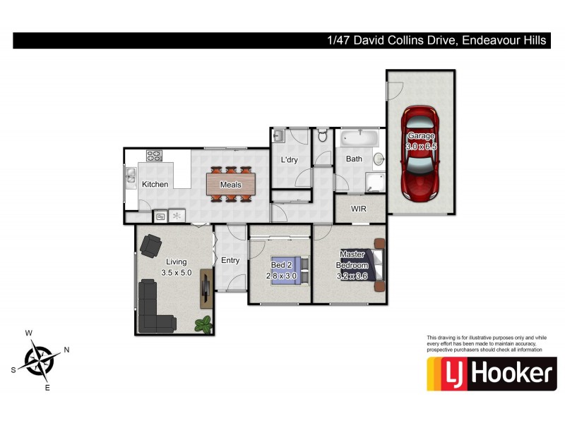 1/47 David Collins Drive, Endeavour Hills VIC 3802 Floorplan