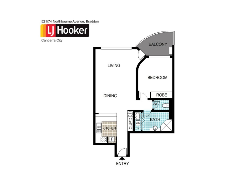 521/74 Northbourne Avenue, Braddon ACT 2612 Floorplan
