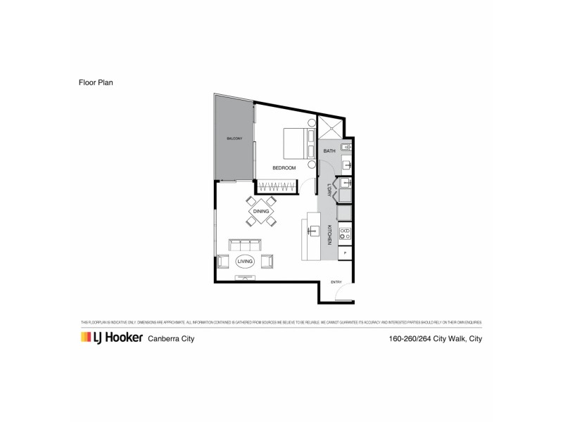 160/260 – 264 City Walk, City ACT 2601 Floorplan
