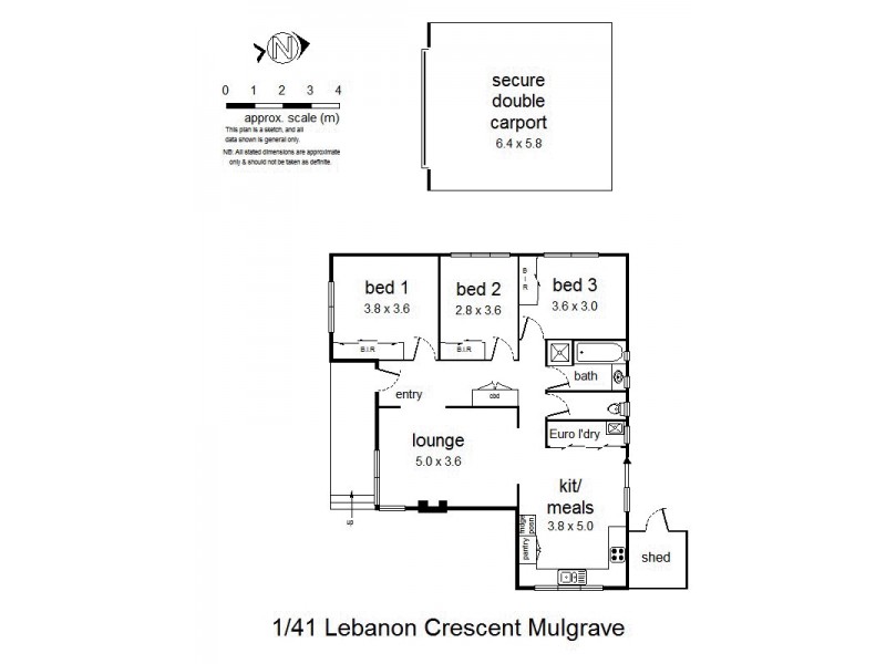 1/41 Lebanon Crescent, Mulgrave VIC 3170 Floorplan
