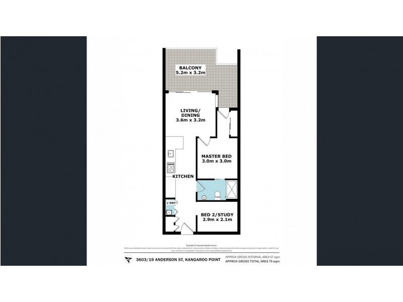 3603/19 Anderson Street, Kangaroo Point QLD 4169 Floorplan