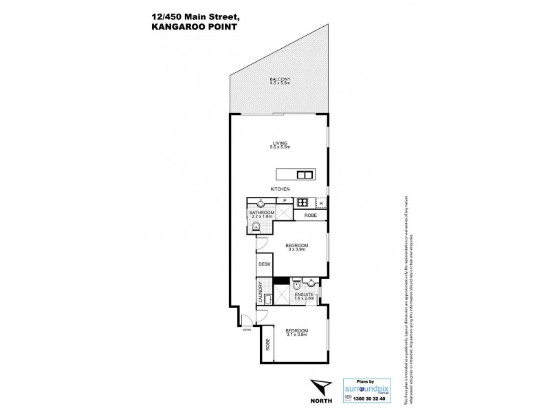 12/450 Main Street, Kangaroo Point QLD 4169 Floorplan