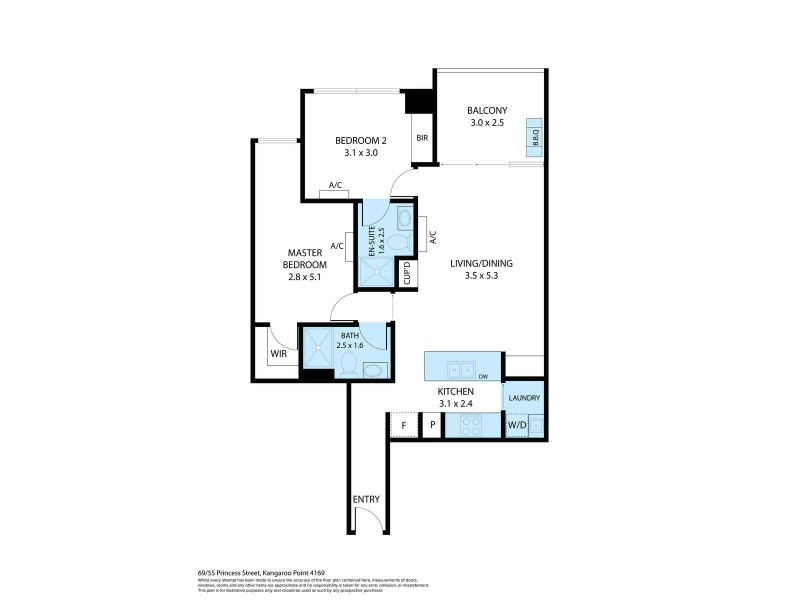 69/55 Princess Street, Kangaroo Point QLD 4169 Floorplan