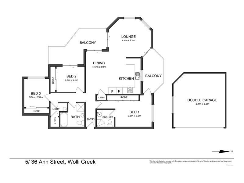 5/36 Ann Street, Wolli Creek NSW 2205 Floorplan