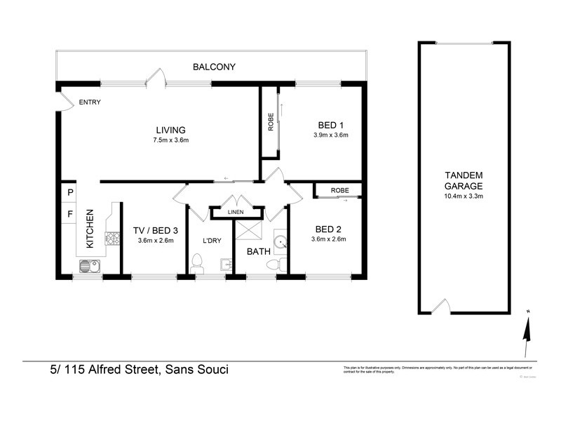 5/115 Alfred Street, Sans Souci NSW 2219 Floorplan