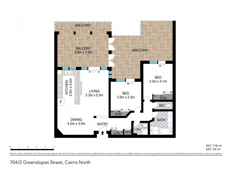 704/2-10 Greenslopes Street, Cairns North QLD 4870 Floorplan